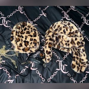Fur hat + bag (matching set)
